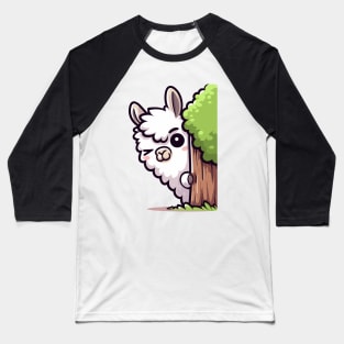 Kawaii Sneaky Llama Baseball T-Shirt